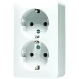 JUNG 6020AWW SCHUKO-Steckdose Serie AP 600 2-fach | alpinweiß