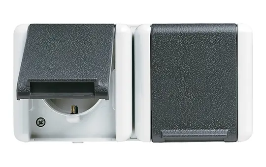 JUNG 8220WTS SCHUKO-Steckdose Serie WG 800 2-fach, Trennsteg