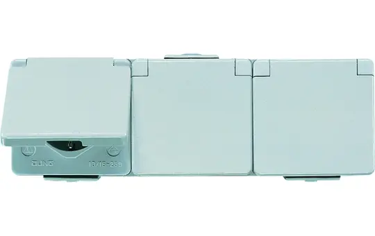 JUNG 623W SCHUKO-Steckdose Serie WG 600 3-fach, waagerecht | grau