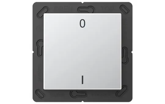 JUNG ENOA590-01AL beschr. EnOcean-Funk-Wandsender A 2-fach, IO-Symbole | aluminium
