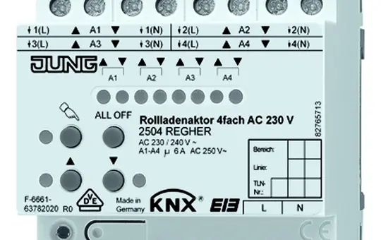 JUNG 2504REGHER KNX-Rollladenaktor REG 4-fach