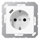 JUNG A1520-18CWW SCHUKO-Steckdose A/AS USB-C, 3,0 A, Berührungsschutz | alpinweiß