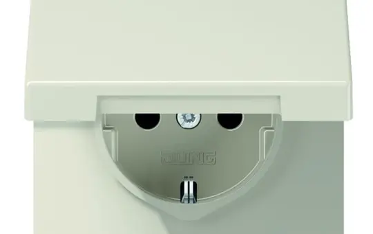 JUNG LS1520KL SCHUKO-Steckdose LS selbstschl. Klappdeckel | weiß