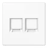 JUNG LS1969-2WEWW Modular-Jack-Abdeckung Serie LS 2-fach, für Universalmodul | alpinweiß
