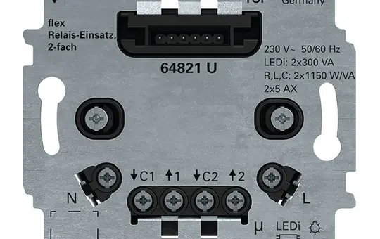 BUSCH-JAEGER 64821U Relais-Einsatz flextronics 2-fach