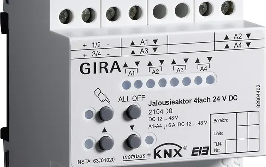 GIRA 215400 KNX-Jalousieaktor 24 V DC 4-fach