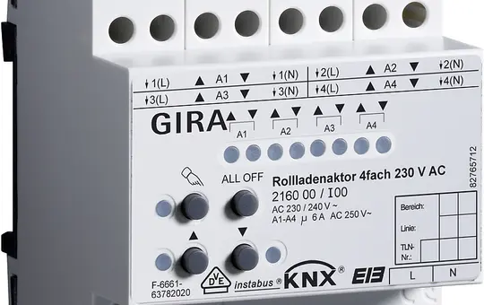 GIRA 216000 KNX-Rollladenaktor 230 V AC 4-fach