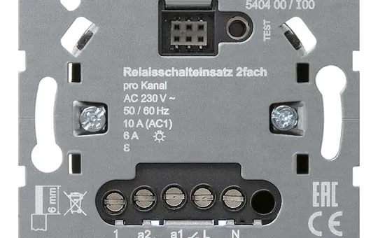 GIRA 540400 Schalteinsatz System 3000 2-fach, Relais
