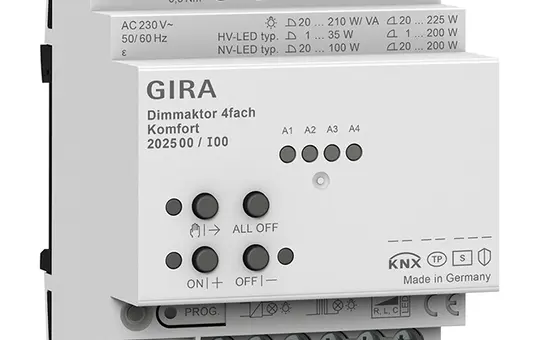 GIRA 202500 KNX-Dimmaktor 4-fach, Komfort
