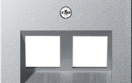 GIRA 264026 Modular-Jack-Abdeckung System 55 2-fach, Schriftfeld | alu