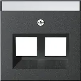 GIRA 264028 Modular-Jack-Abdeckung System 55 2-fach, Schriftfeld | anthrazit