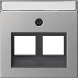 GIRA 2640600 Modular-Jack-Abdeckung System 55 2-fach, Schriftfeld | edelstahl