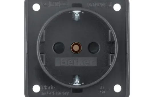 BERKER 941952505 SCHUKO-Steckdose Integro Flow Berührungsschutz, Schraubklemmen | anthrazit matt