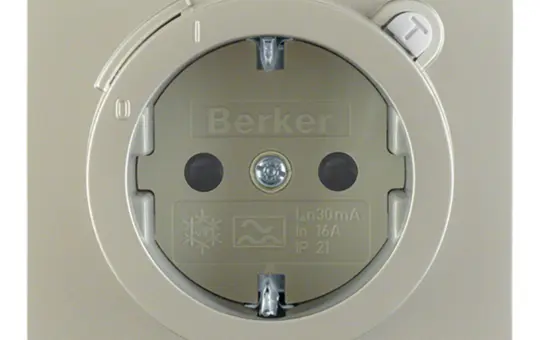 BERKER 47087004 SCHUKO-Steckdose K FI-Schutzschalter, Berührungsschutz | edelstahl matt lackiert