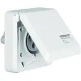 BERKER 568101 CEE-Steckdose Anbau 3-polig, 16 A, Klappdeckel | polarweiß