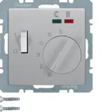 BERKER 20346084 UP-Temperaturregler Q.1/Q.3 Schließer, 230 V, FBH, Ausschalter, Kontrolllicht | alu samt