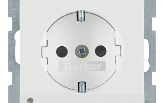 BERKER 41096089 SCHUKO-Steckdose Q.1/Q.3 Orientierungslicht | polarweiß samt