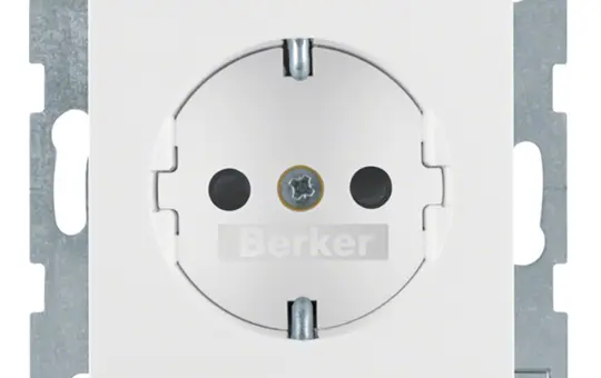 BERKER 47238989 SCHUKO-Steckdose S/B Berührungsschutz | polarweiß glänzend