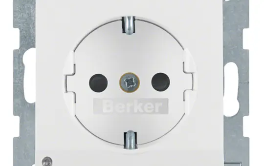 BERKER 41098989 SCHUKO-Steckdose S/B Orientierungslicht | polarweiß glänzend