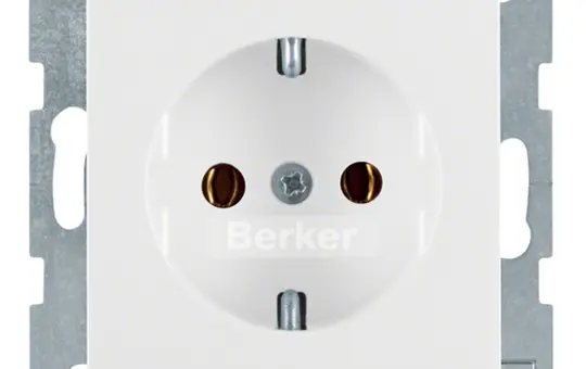 BERKER 47438989 SCHUKO-Steckdose S/B Standard | polarweiß glänzend