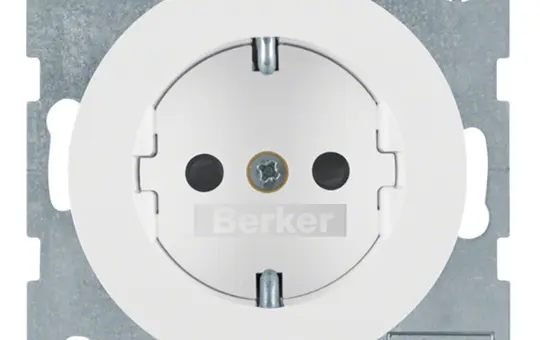 BERKER 47232089 SCHUKO-Steckdose R Berührungsschutz | polarweiß glänzend