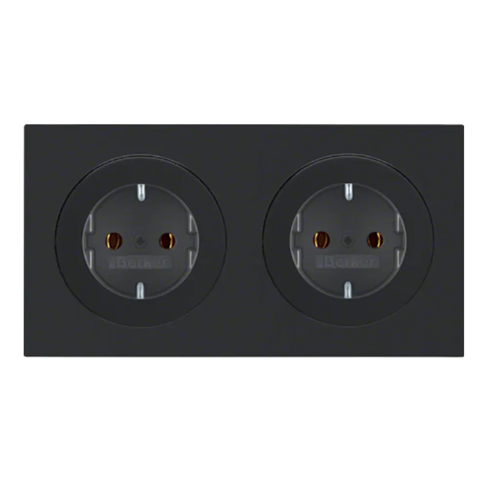 BERKER 47202045 SCHUKO-Steckdose komplett Kabelkanal R.3 2-fach, waagerecht