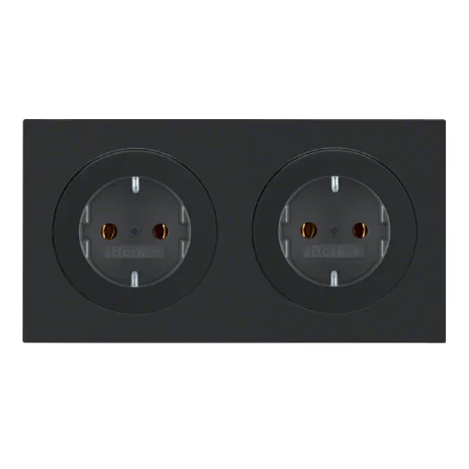 BERKER 47202045 SCHUKO-Steckdose komplett Kabelkanal R.3 2-fach, waagerecht