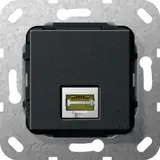 GIRA 569610 Kommunikationseinsatz 1 x RJ45, LSA+ | schwarz matt