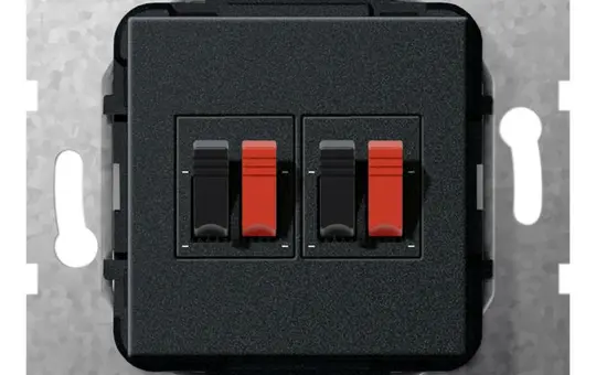GIRA 569310 Kommunikationseinsatz 2 x Lautsprecheranschluss | schwarz matt