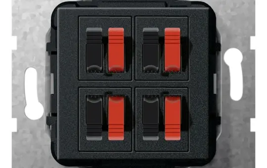 GIRA 569410 Kommunikationseinsatz 4 x Lautsprecheranschluss | schwarz matt