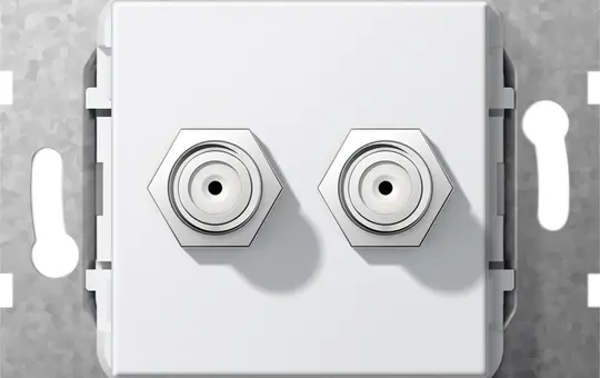 GIRA 565103 Kommunikationseinsatz F-Buchse/F-Buchse, Gender Changer | reinweiß glänzend