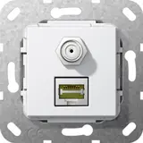 GIRA 569703 Kommunikationseinsatz RJ45/F-Buchse, LSA+/Kupplung | reinweiß glänzend