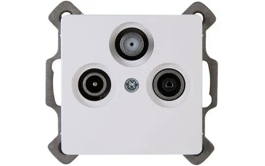 KOPP 921402082 Antennensteckdose PARIS 3-fach, SAT, Stich | arktisweiß