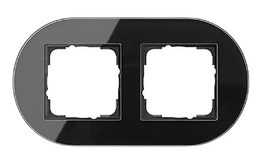 GIRA 0212135 Abdeckrahmen Studio 2-fach | glas schwarz