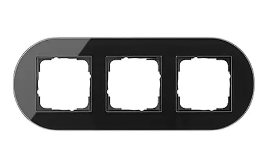 GIRA 0213135 Abdeckrahmen Studio 3-fach | glas schwarz