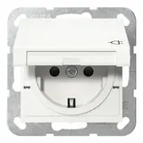 GIRA 441403 SCHUKO-Steckdose System 55 Berührungsschutz, Klappdeckel | reinweiß glänzend