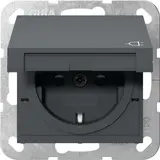 GIRA 475428 SCHUKO-Steckdose System 55 Berührungsschutz, Klappdeckel, Schraubklemmen | anthrazit