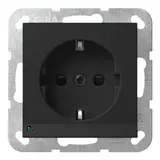 GIRA 4170005 SCHUKO-Steckdose System 55 Orientierungslicht, Berührungsschutz | schwarz matt