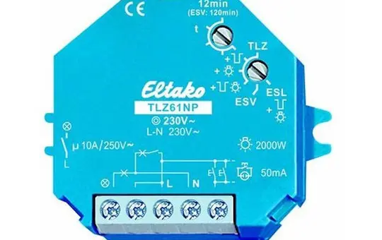 ELTAKO TLZ61NP-230V Treppenlicht-Zeitschalter 1S, 230 V AC