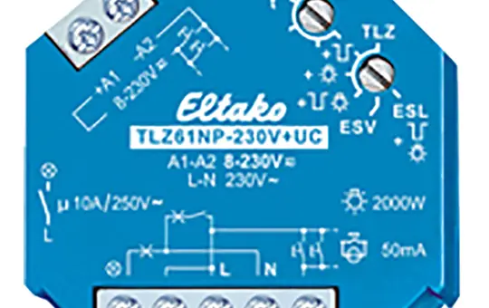 ELTAKO TLZ61NP-230V+UC Treppenlicht-Zeitschalter 1S, UC