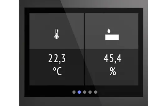 ELSNER 70812 KNX-Temperatursensor mit Display Cala Touch Temperatur, Feuchte | schwarz
