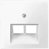 MERTEN 296119 Netzwerkabdeckung System M 2-fach | polarweiß glänzend