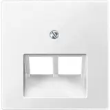 MERTEN 298019 Netzwerkabdeckung System M 2-fach | polarweiß matt