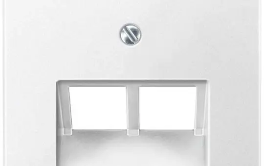 MERTEN 298019 Netzwerkabdeckung System M 2-fach | polarweiß matt