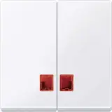 MERTEN MEG3456-0325 beschr. Kontrollwippe System M 2-fach, rotes Fenster | aktivweiß glänzend