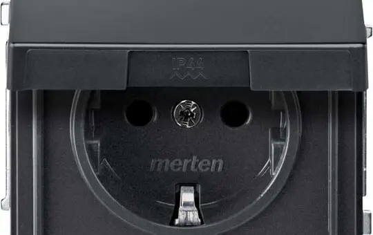 MERTEN MEG2310-7214 SCHUKO-Steckdose Aquadesign Klappdeckel | anthrazit