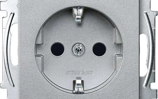 MERTEN MEG2300-0460 SCHUKO-Steckdose System M Berührungsschutz | aluminium