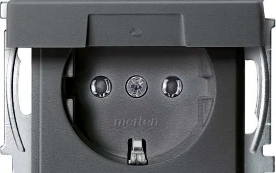 MERTEN MEG2314-0414 SCHUKO-Steckdose System M IP44, Klappdeckel | anthrazit