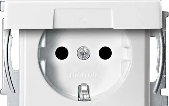 MERTEN MEG2314-0419 SCHUKO-Steckdose System M IP44, Klappdeckel | polarweiß