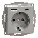MERTEN MEG2367-0460 SCHUKO-Steckdose System M USB-A/C, 3,0 A | aluminium